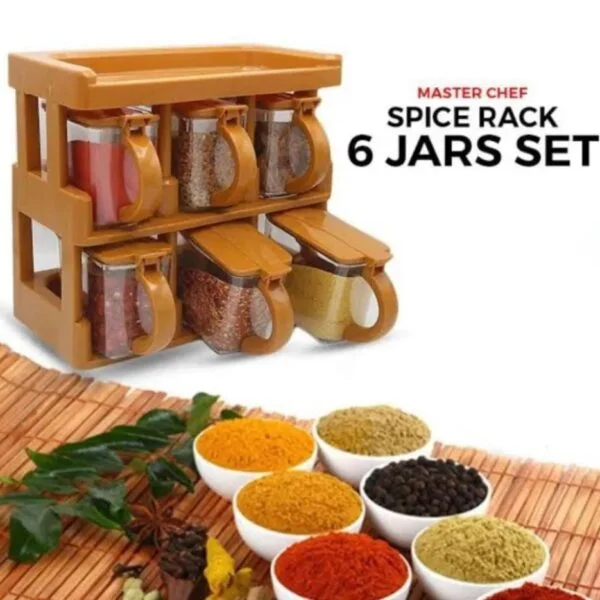 Master Chef Masala Rack with 6pcs Jar Set